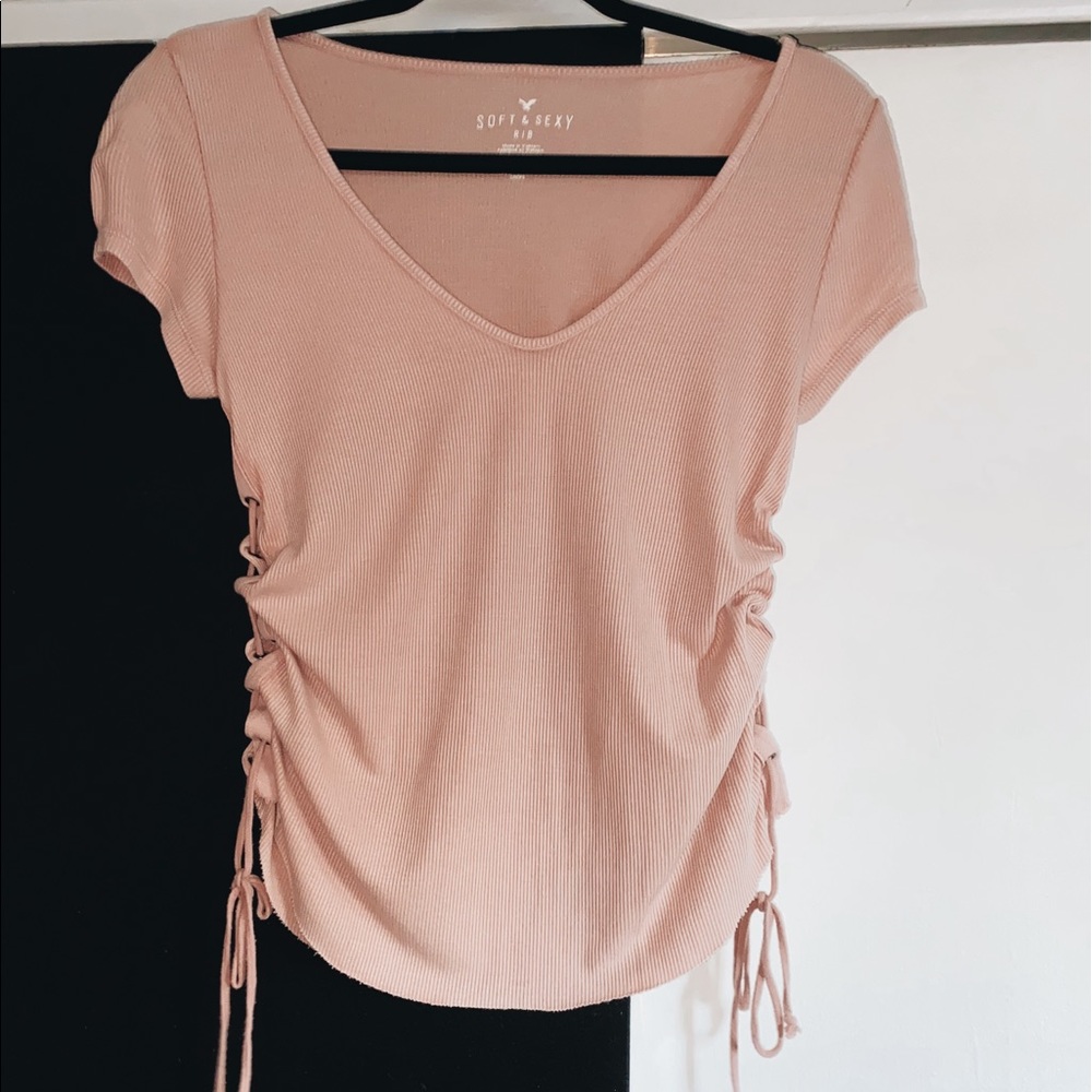 women’s rutched side top